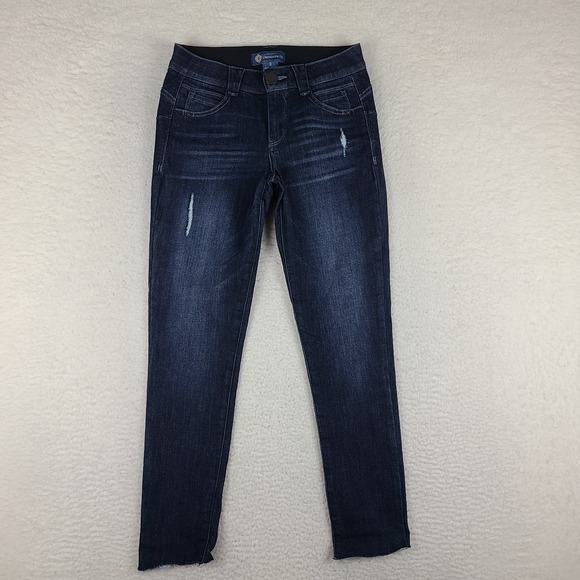 Democracy Denim - Democracy Jeans Womens 2 Blue Ab Solution Skinny Distress Dark Wash Denim‎